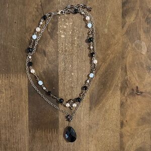 LOFT Black and Gold Multi-Layer Necklace